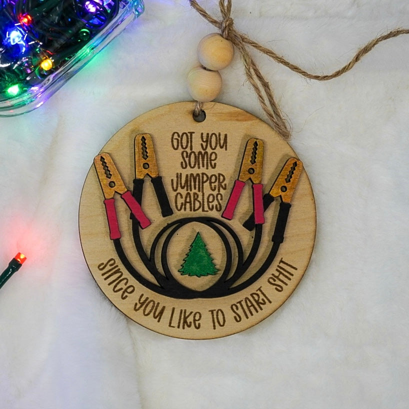 Got You Some Jumper Cables” Funny Christmas Ornament