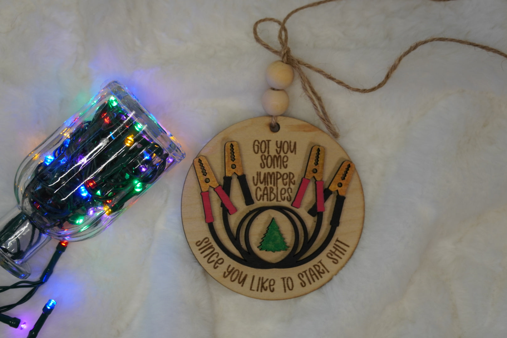 Got You Some Jumper Cables” Funny Christmas Ornament