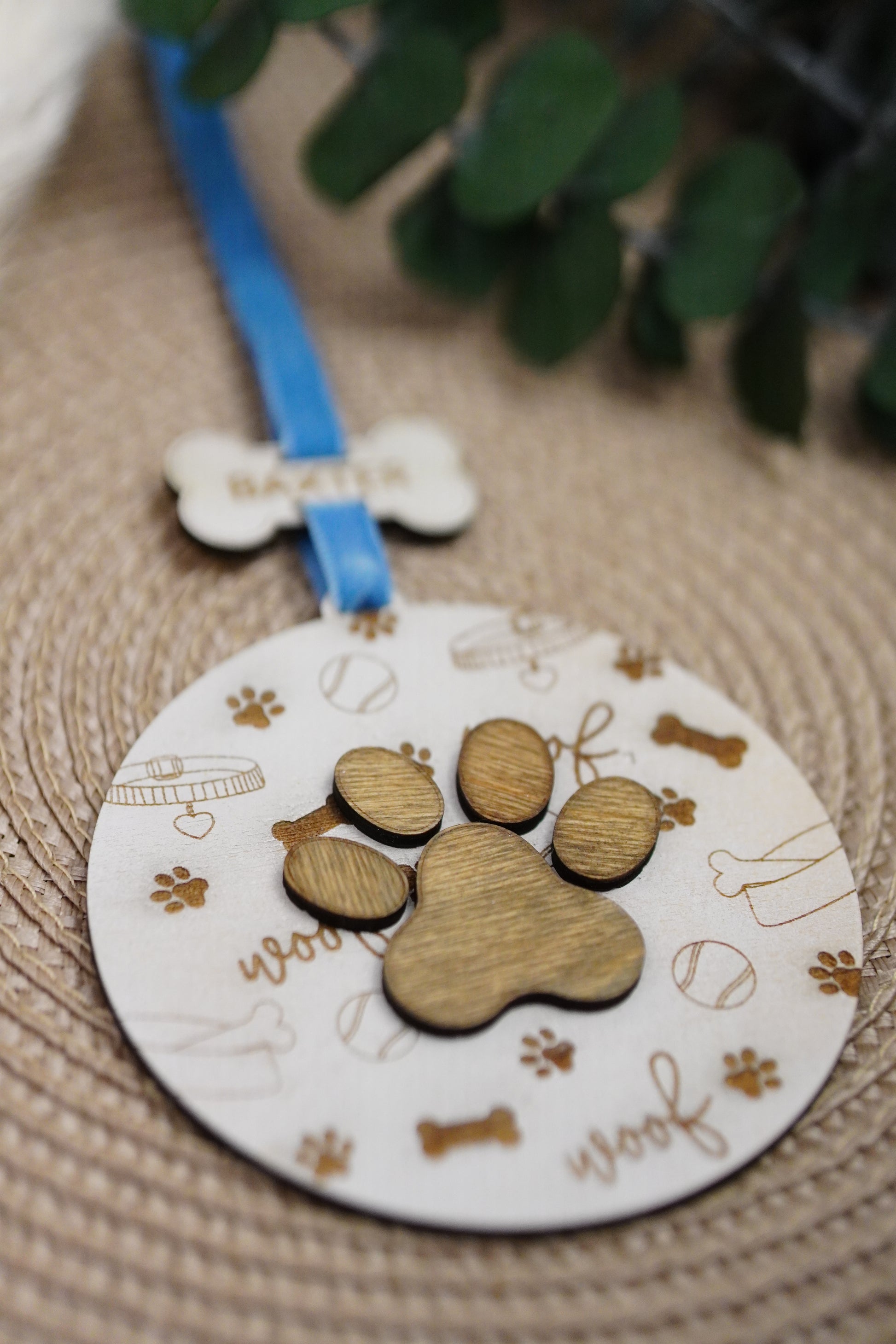 Personalized Dog Paw Print Ornament