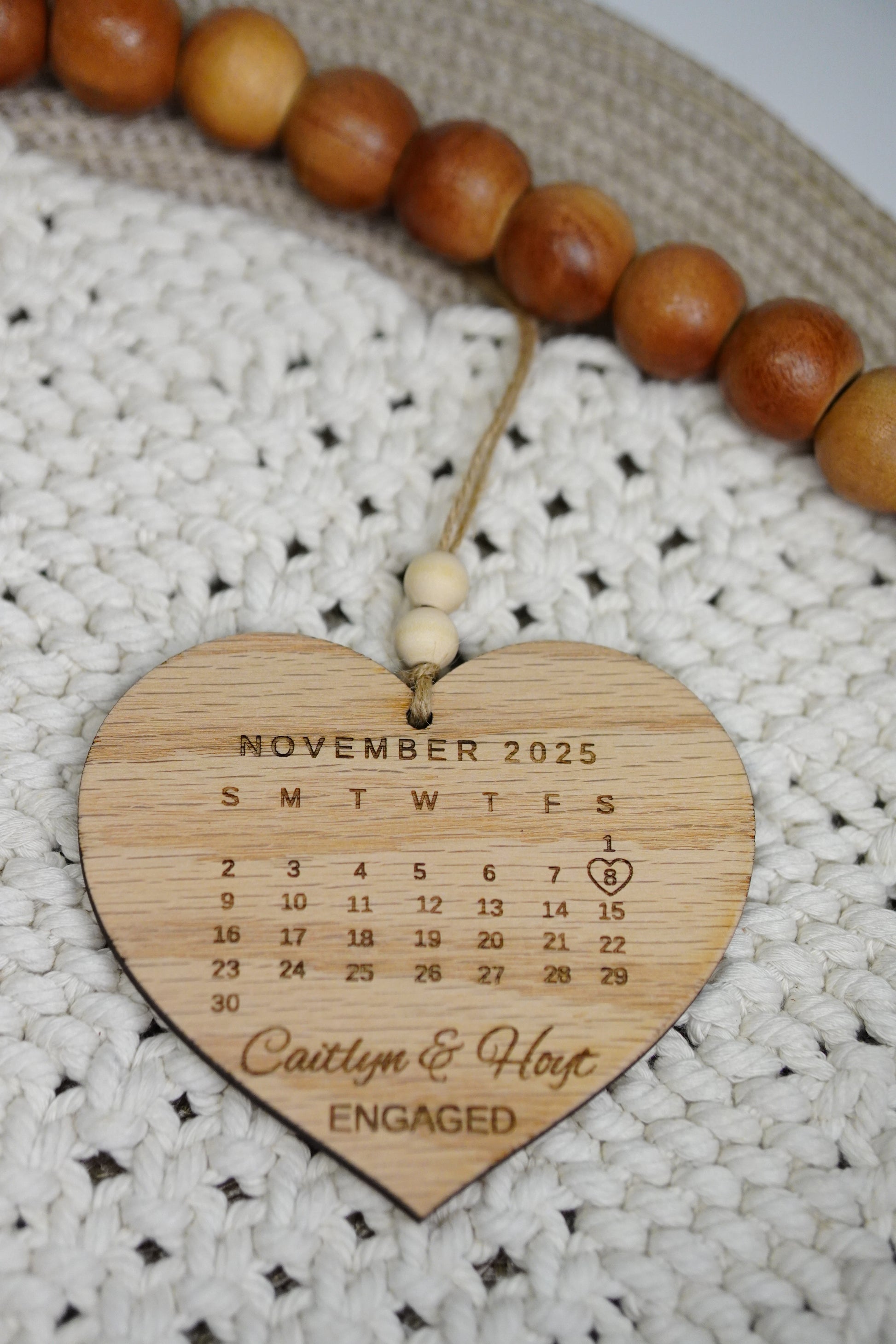 Engagement/Wedding Date Calendar Ornament