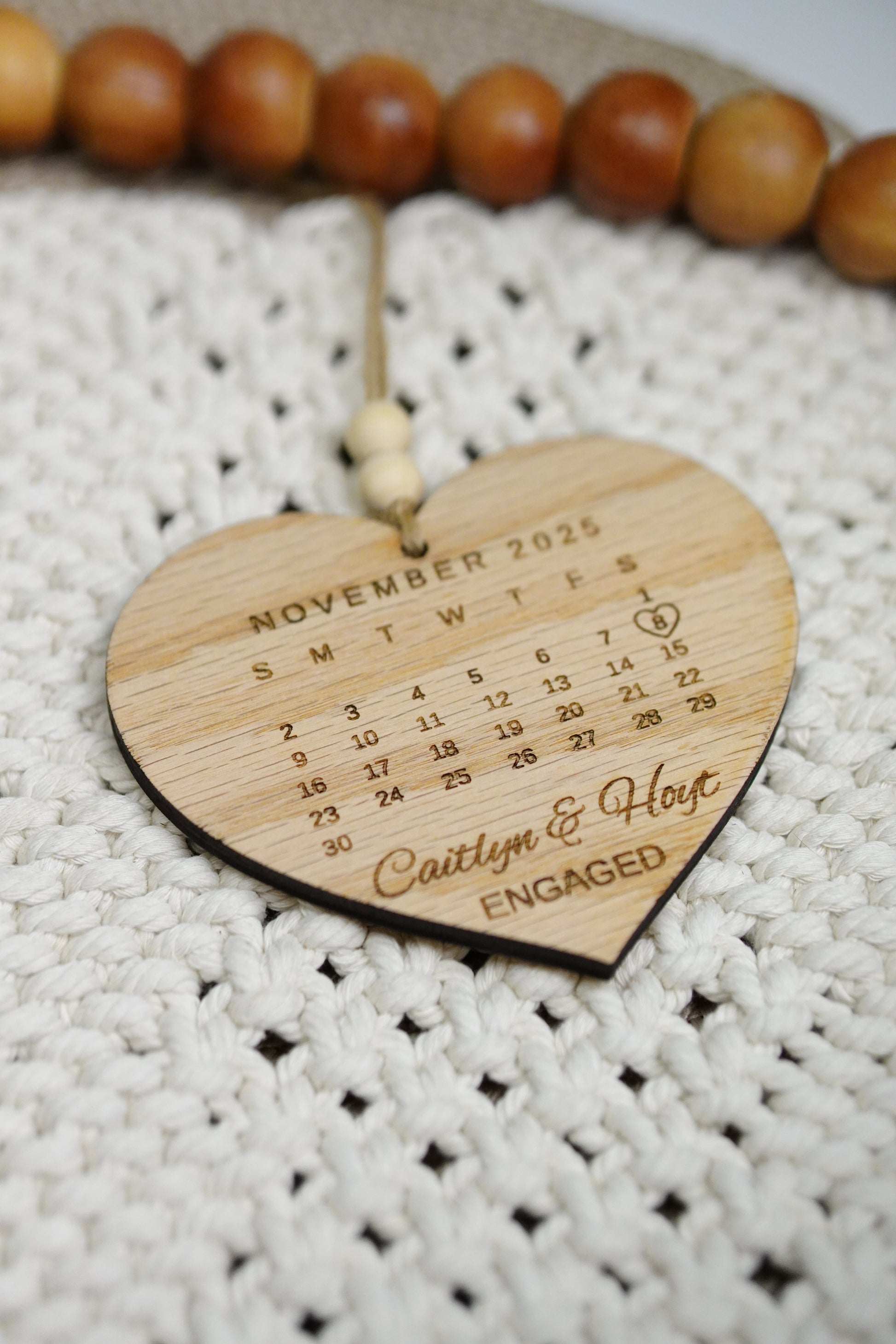 Engagement/Wedding Date Calendar Ornament