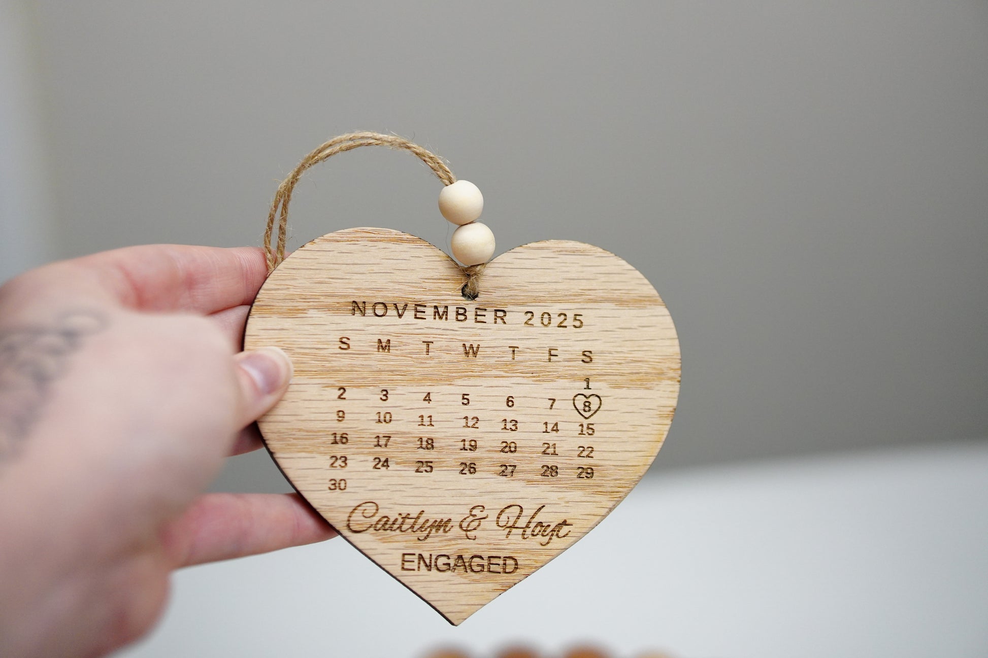 Engagement/Wedding Date Calendar Ornament