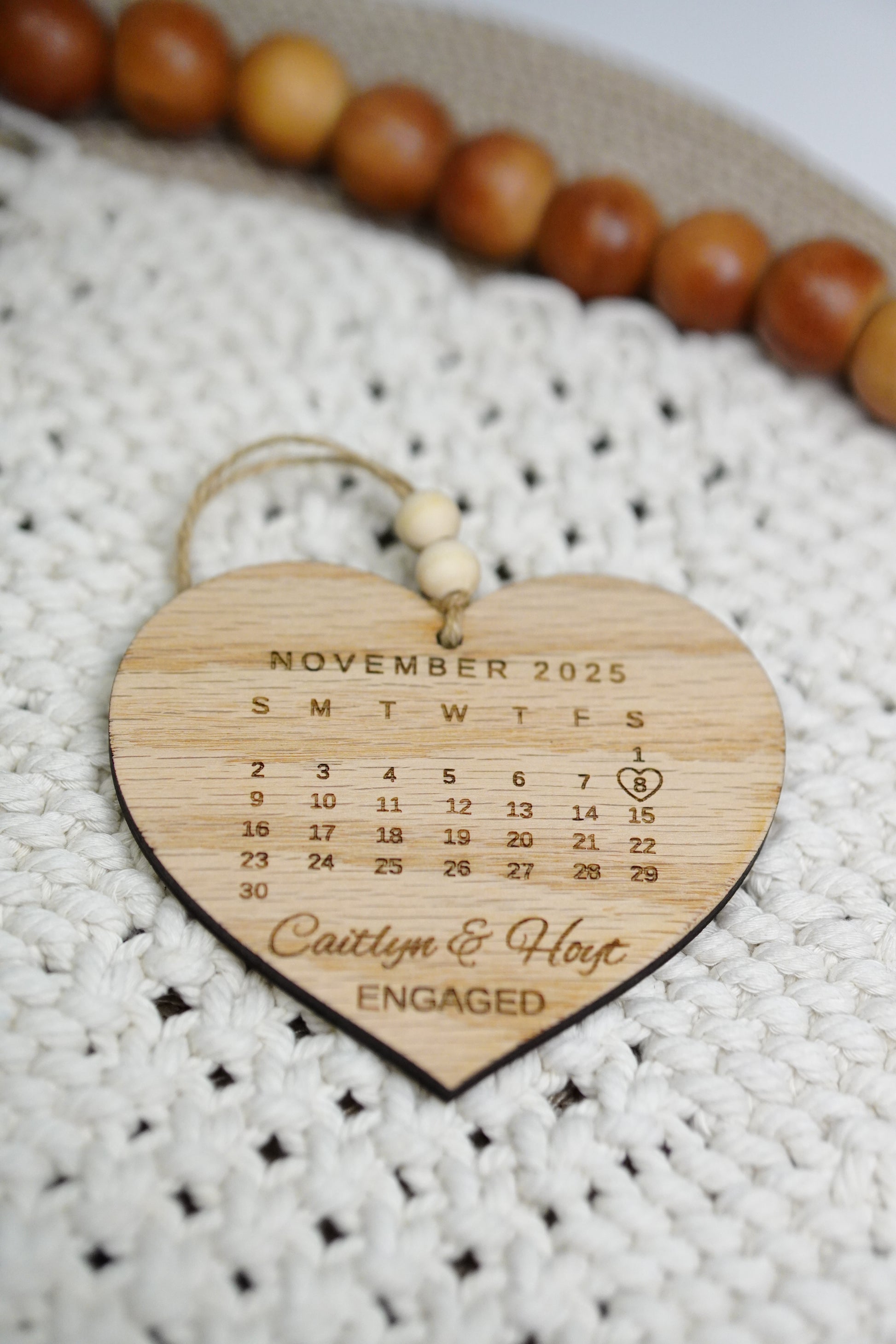 Engagement/Wedding Date Calendar Ornament