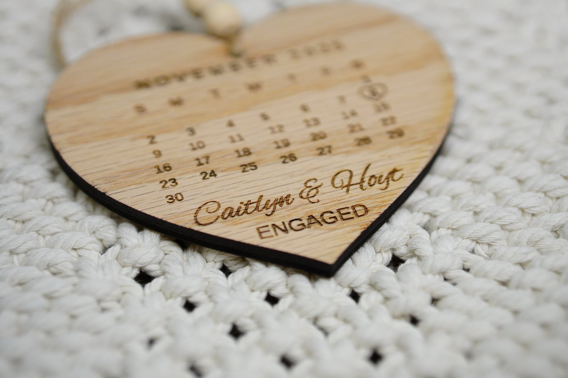 Engagement/Wedding Date Calendar Ornament